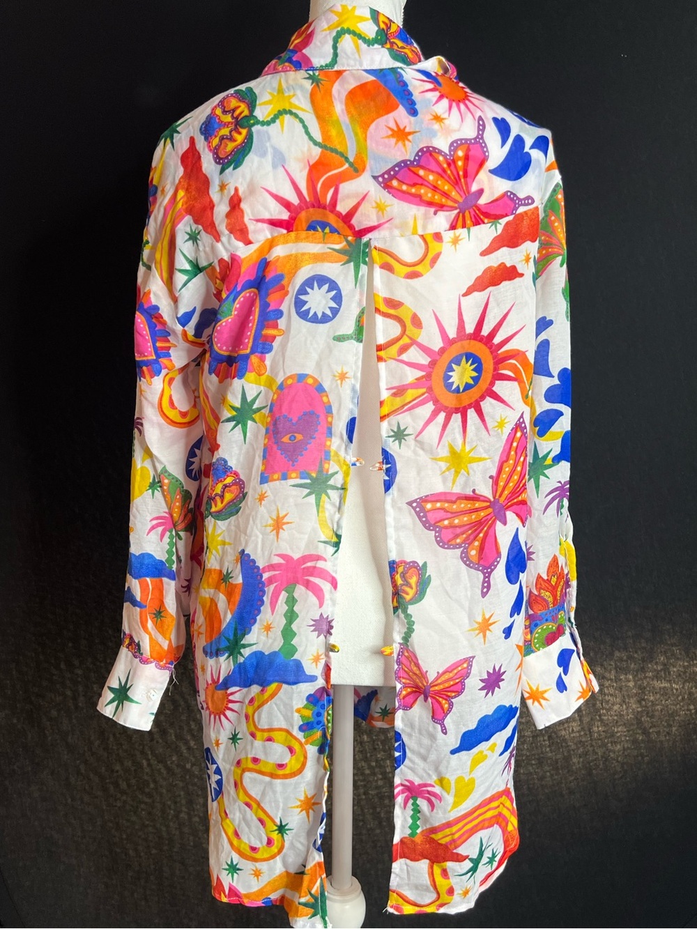 Women's White Rainbow & Floral Print Lounge Pants - Picture 2 of 7